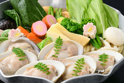 はまぐりうどん鍋 　2人折