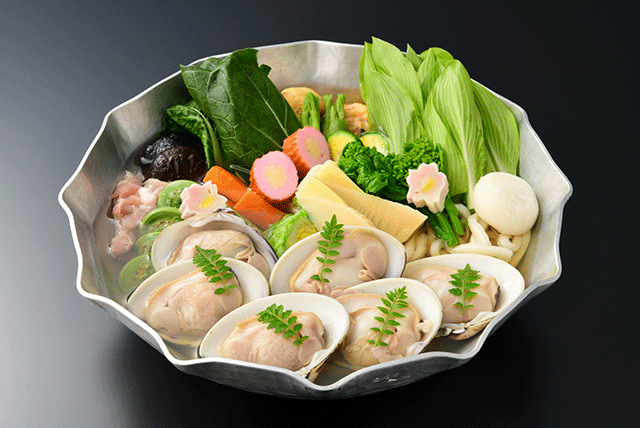 はまぐりうどん鍋 　2人折